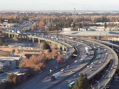 Traffic on Interstate 5 in Sacramento