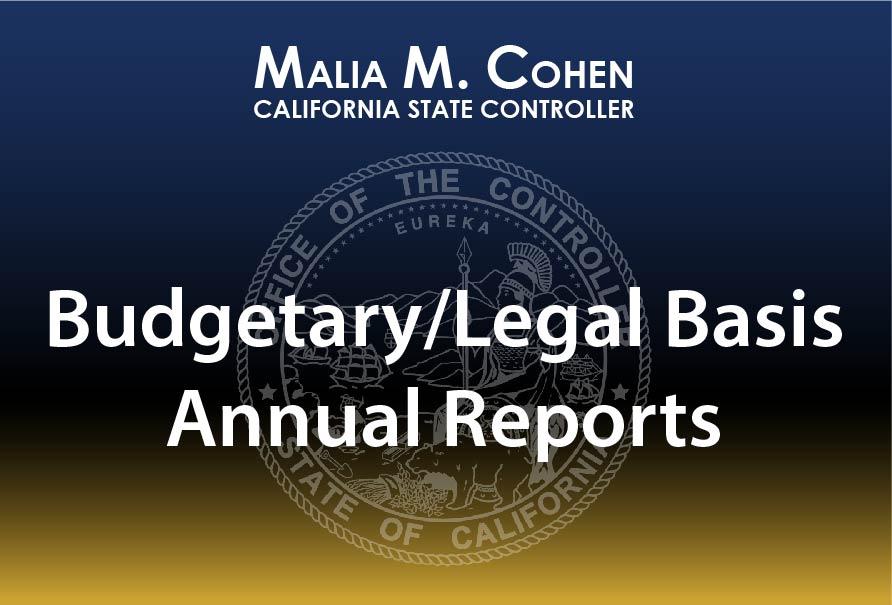 graphical representation of the Controller's name, Controller's Office seal, and the words Budgetary/Legal Basis Annual Reports