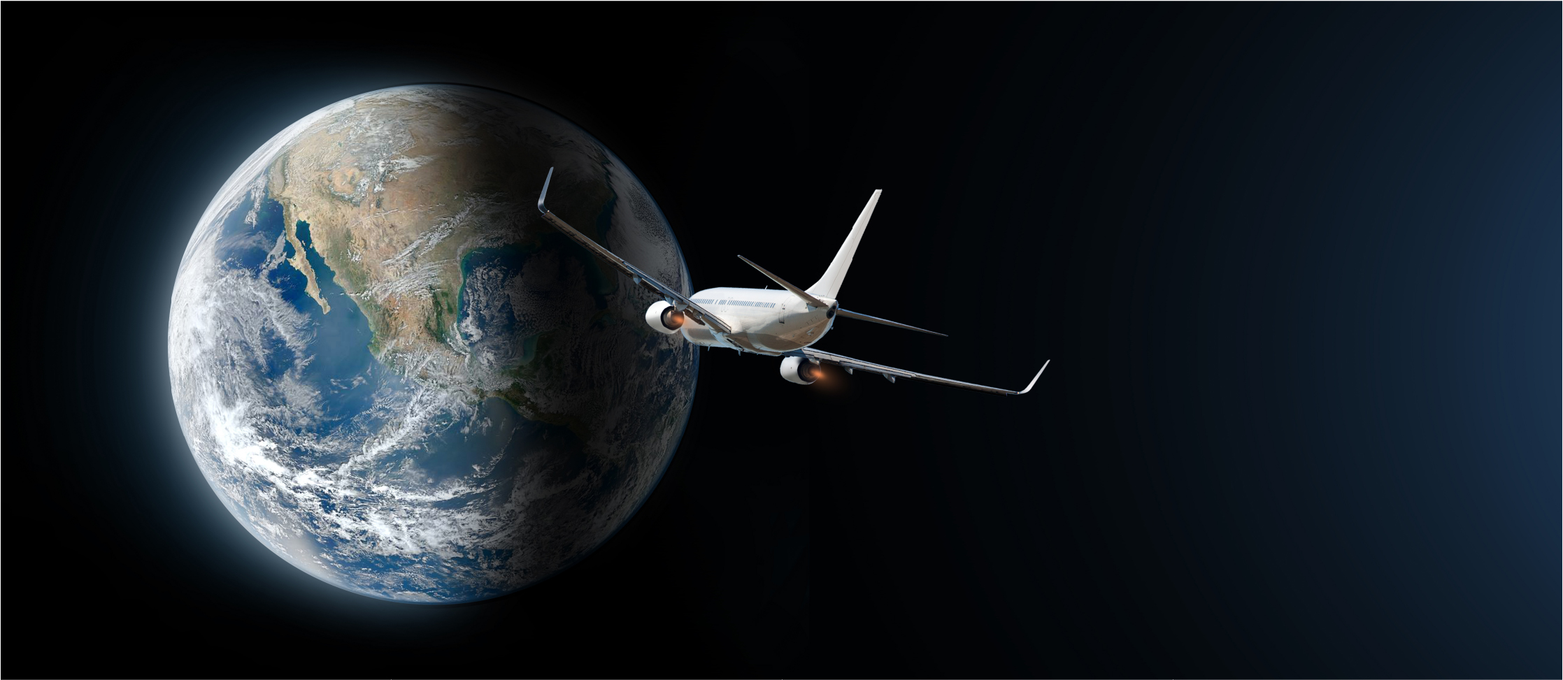 image of an airplane and a world globe