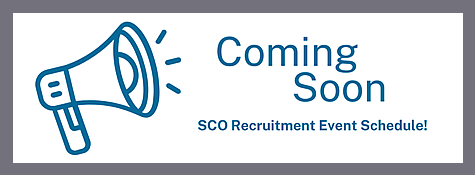 image of bull horn noting SCO Recruitment Event Calendar section coming soon